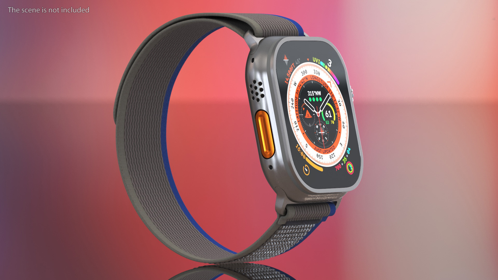 3D Apple Watch Ultra Trail Loop Blue-Gray model