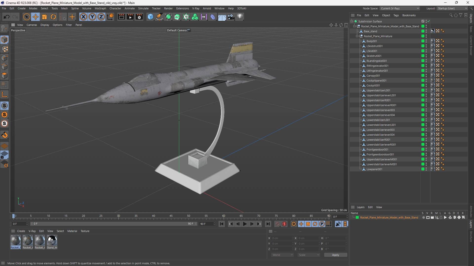 Rocket Plane Miniature Model with Base Stand - view 12