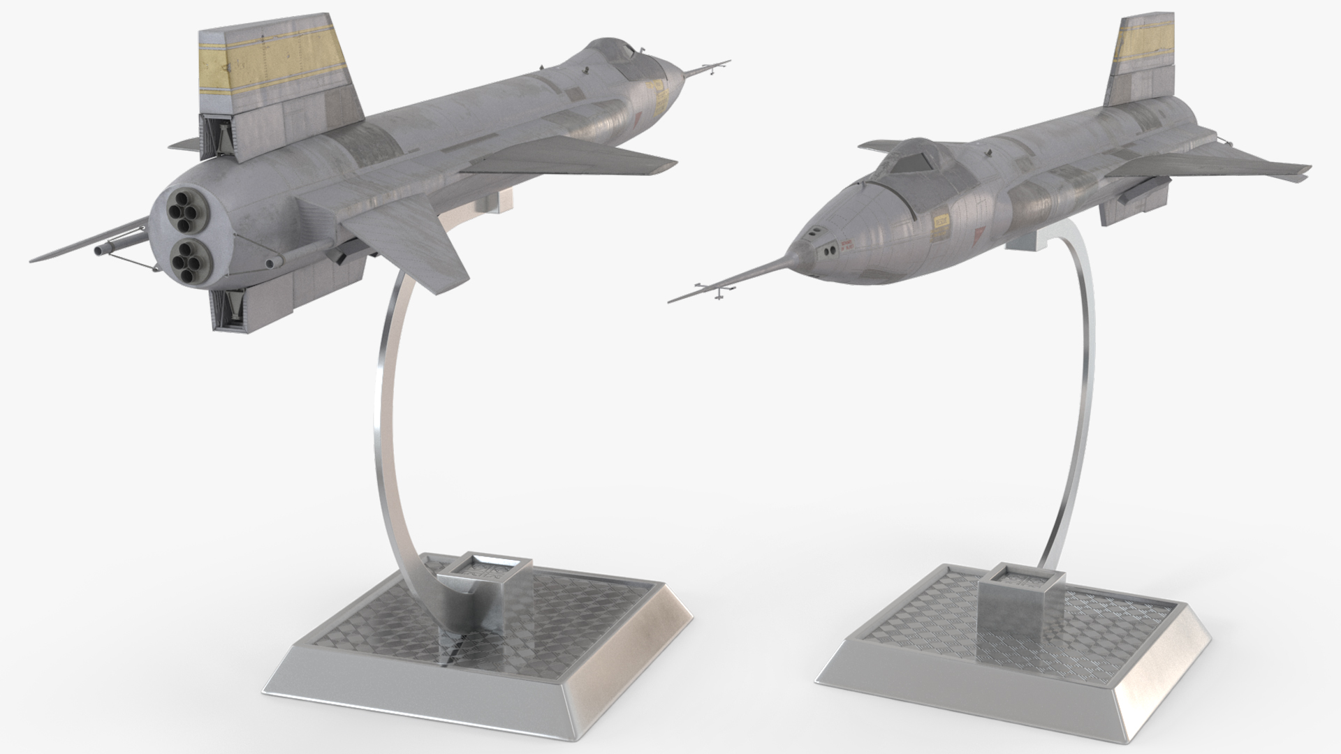 Rocket Plane Miniature Model with Base Stand - view 2