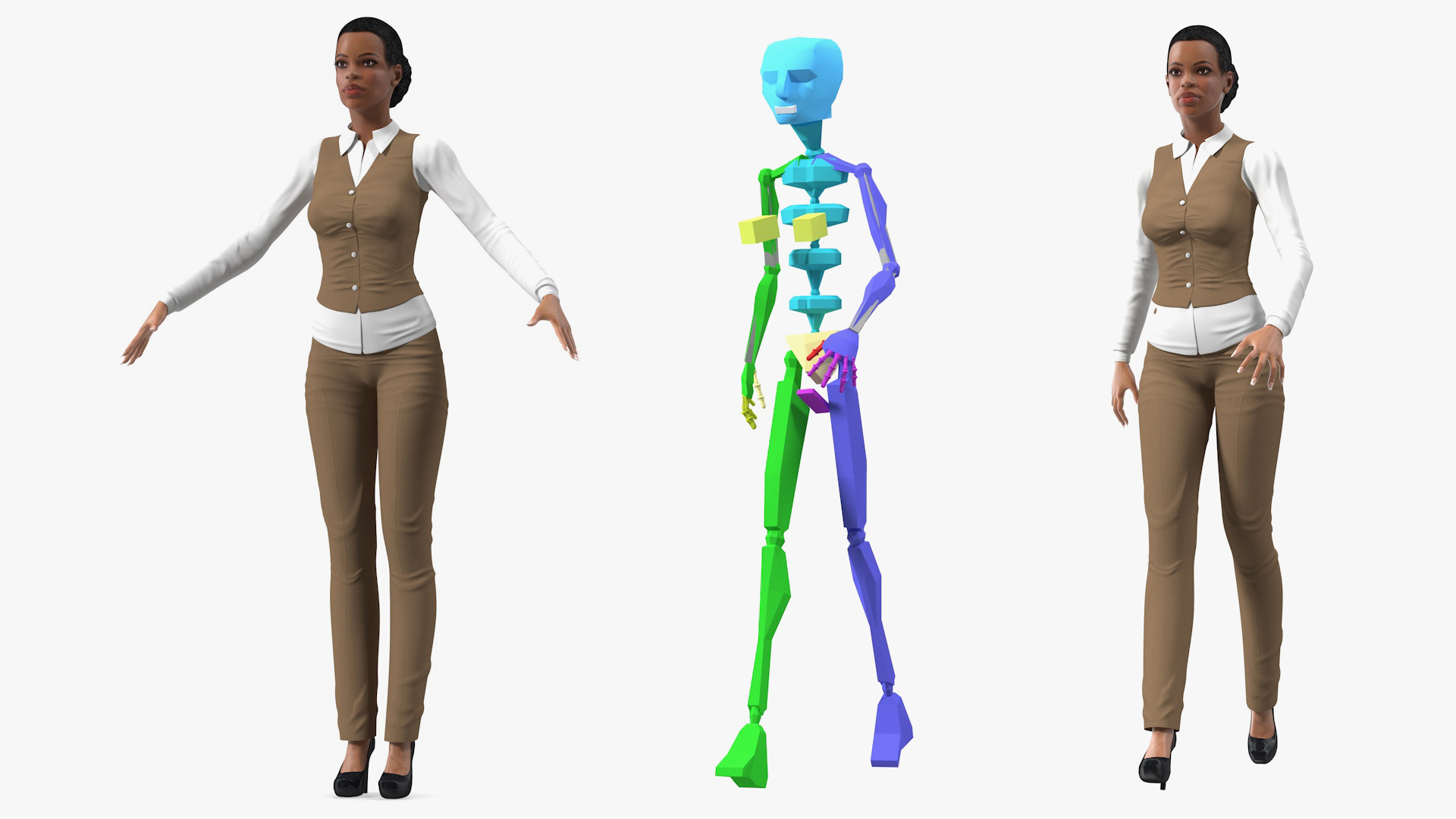 Canon Multifunction Copier with Business Style Woman Rigged 3D model