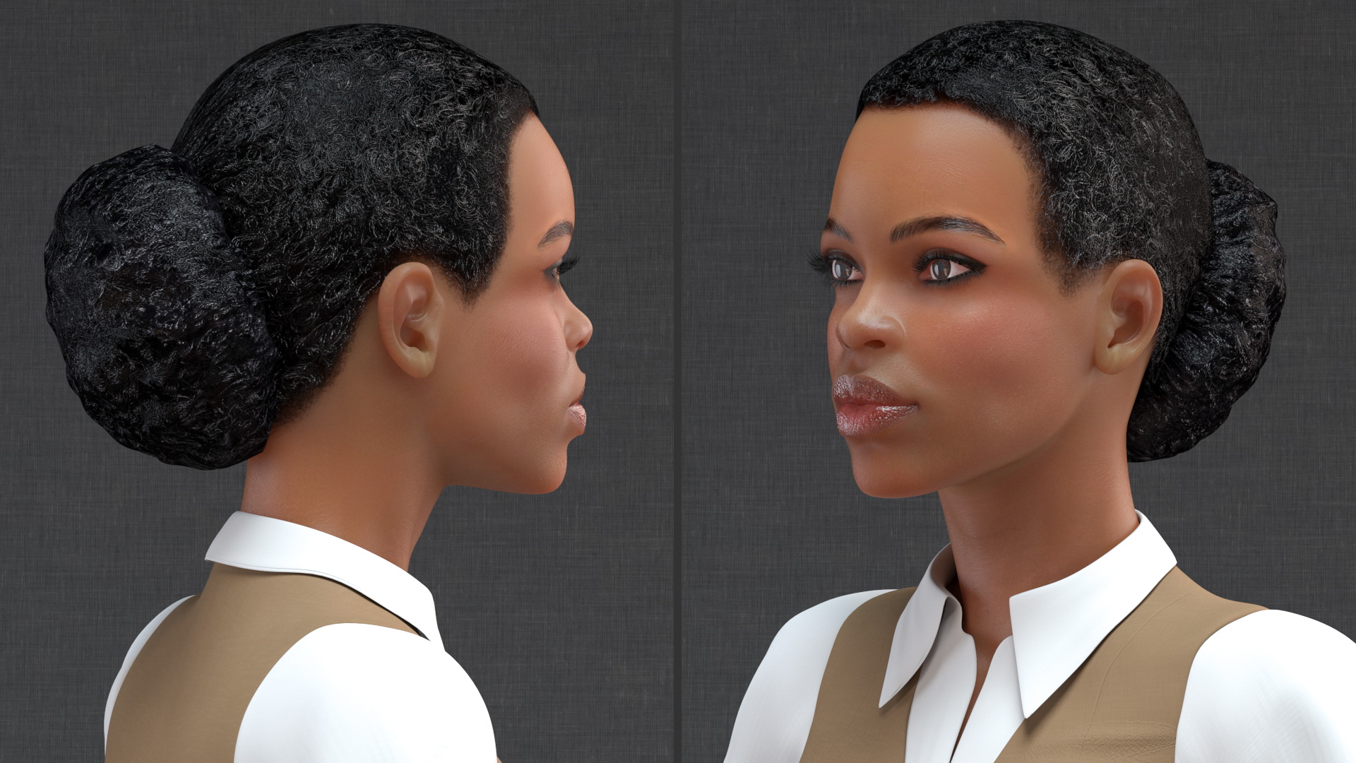 Canon Multifunction Copier with Business Style Woman Rigged 3D model
