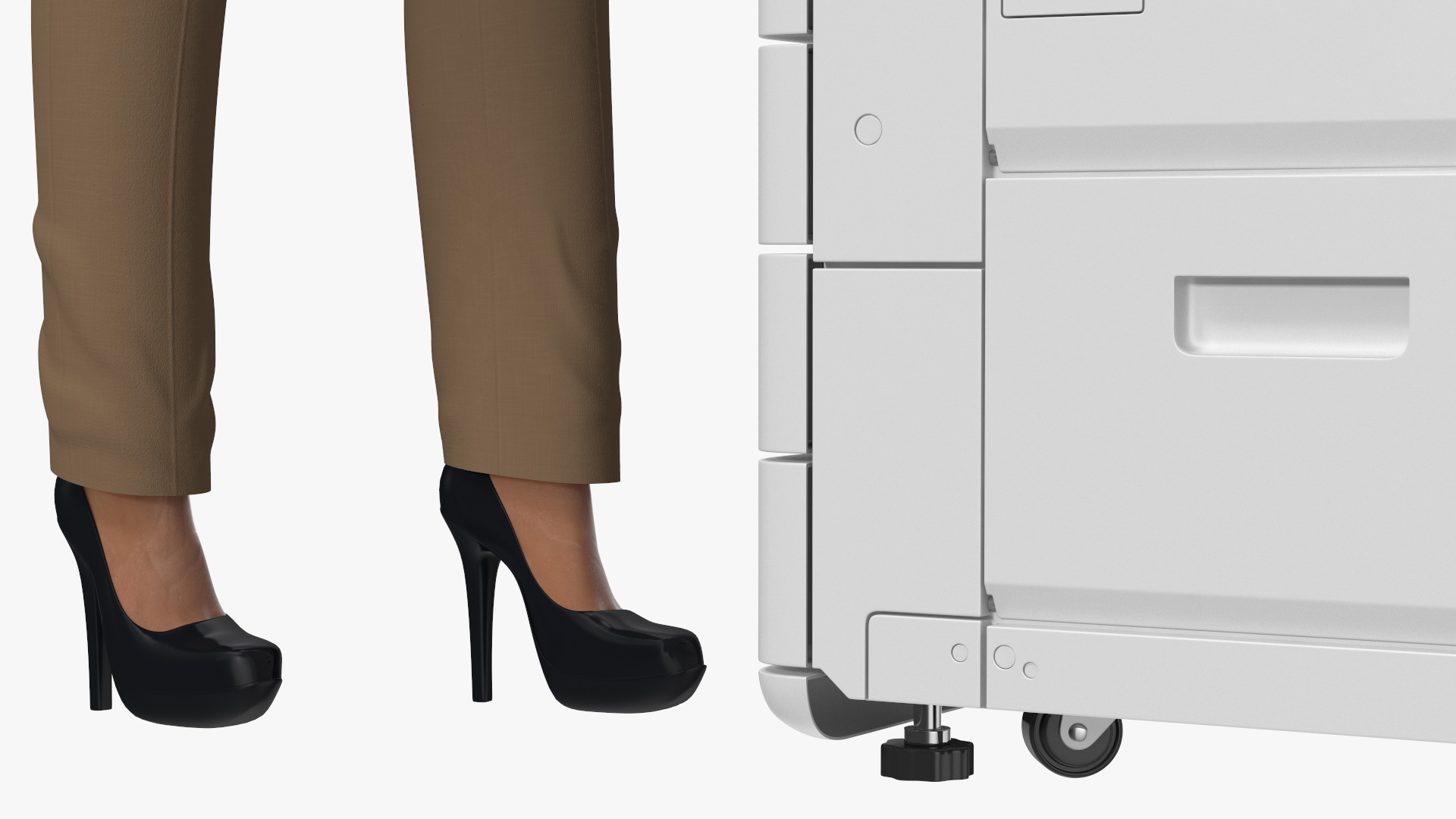 Canon Multifunction Copier with Business Style Woman Rigged 3D model