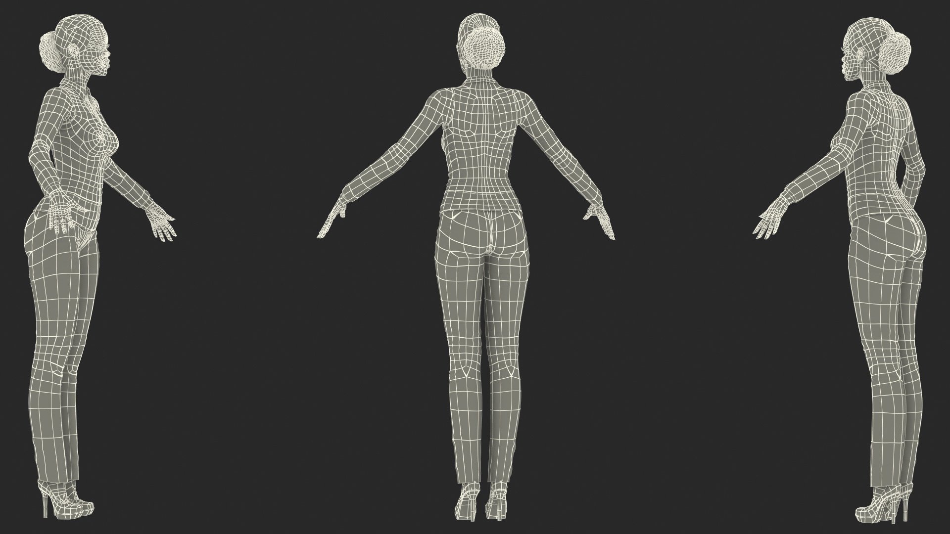 Canon Multifunction Copier with Business Style Woman Rigged 3D model