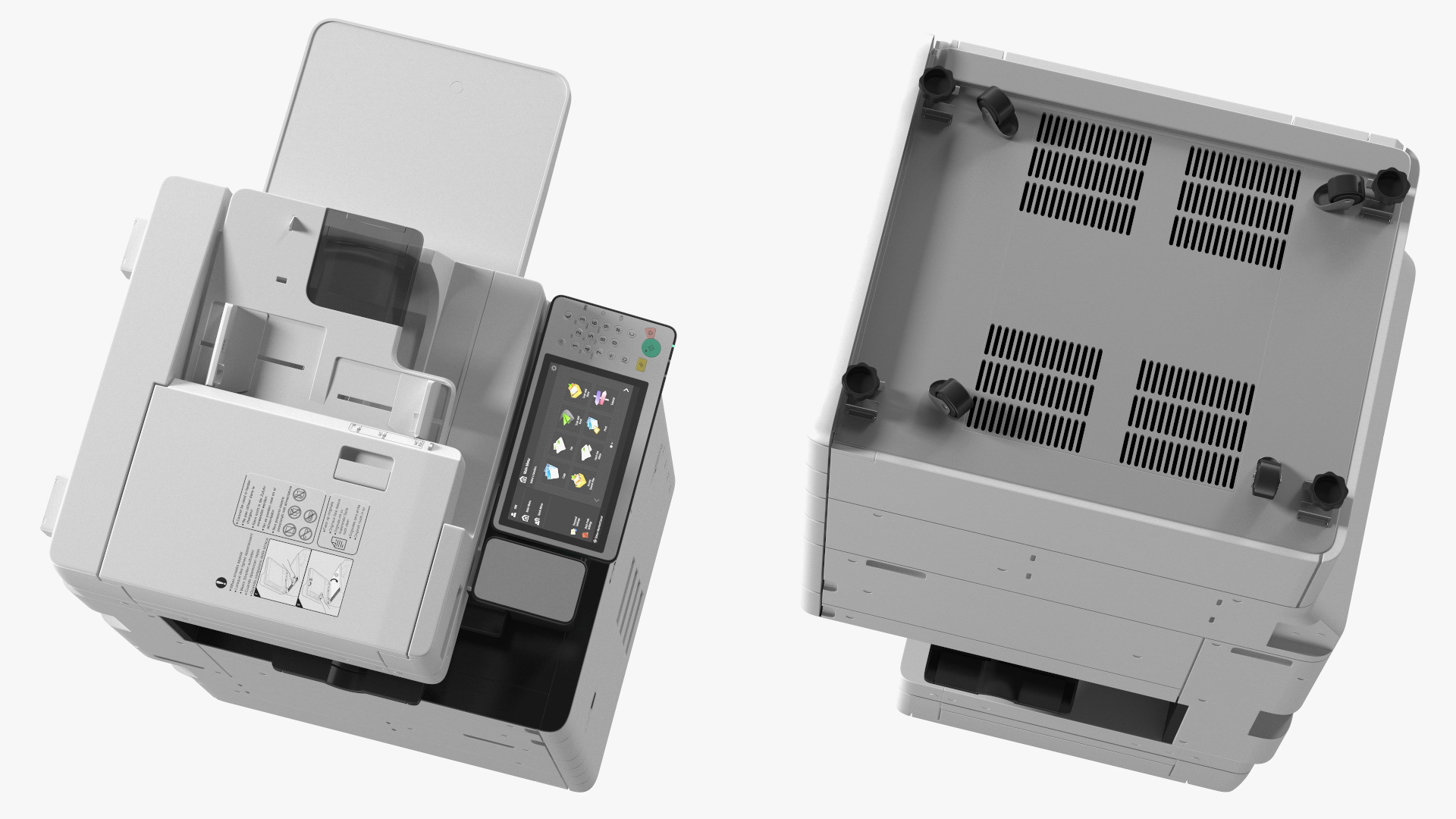 Canon Multifunction Copier with Business Style Woman Rigged 3D model