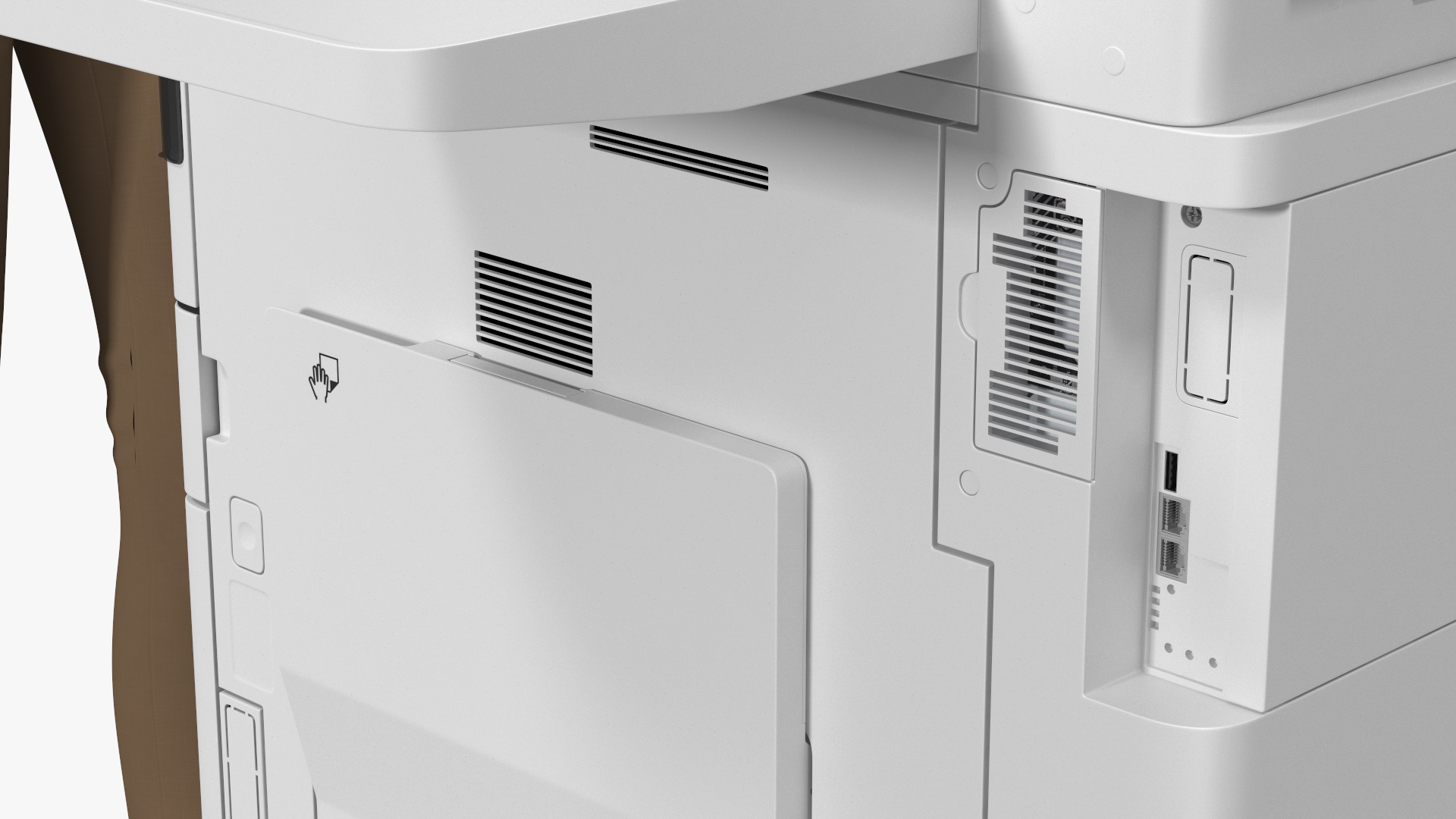 Canon Multifunction Copier with Business Style Woman Rigged 3D model