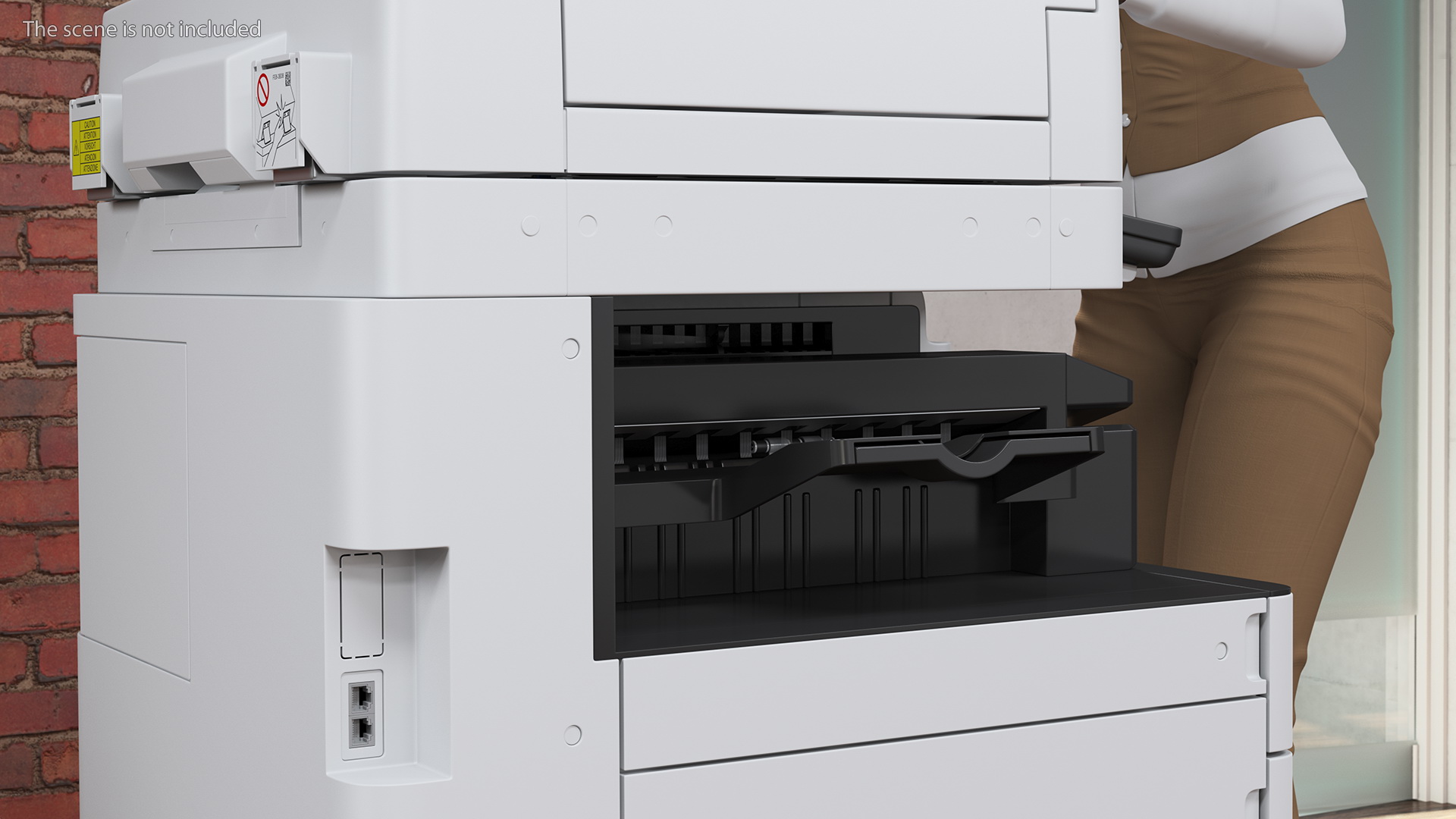 Canon Multifunction Copier with Business Style Woman Rigged 3D model