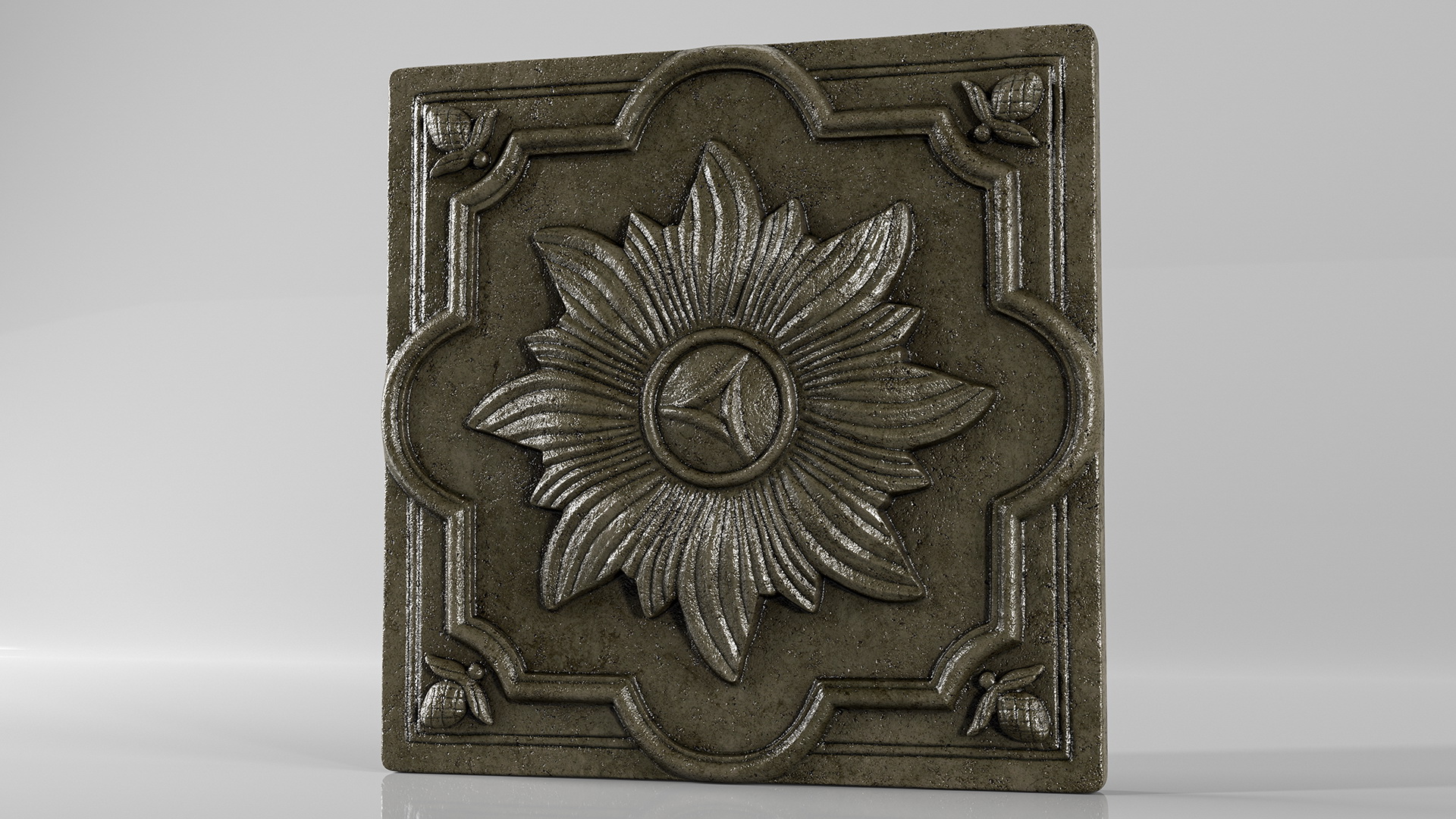 Flower Tile Wall Decor 3D