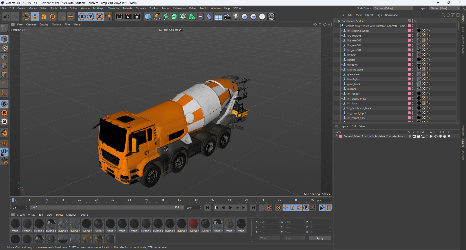 3D Cement Mixer Truck with Portable Concrete Pump