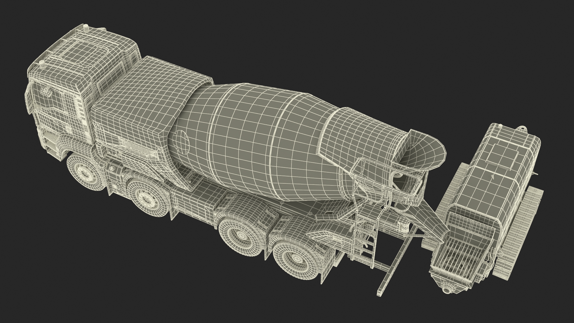 3D Cement Mixer Truck with Portable Concrete Pump