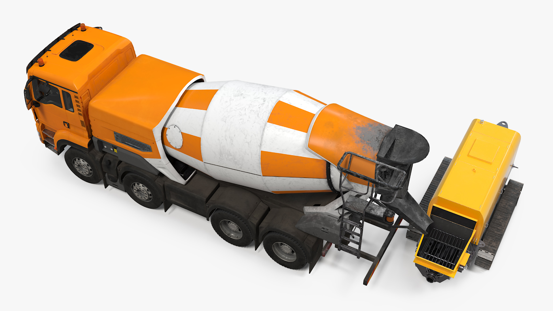 3D Cement Mixer Truck with Portable Concrete Pump