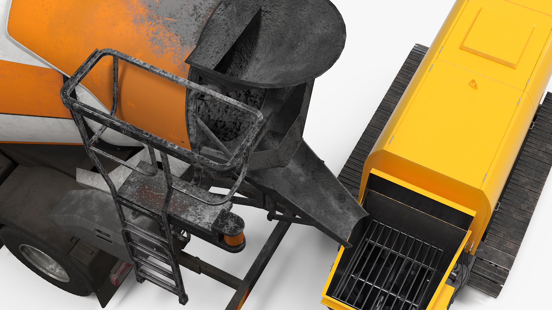 3D Cement Mixer Truck with Portable Concrete Pump
