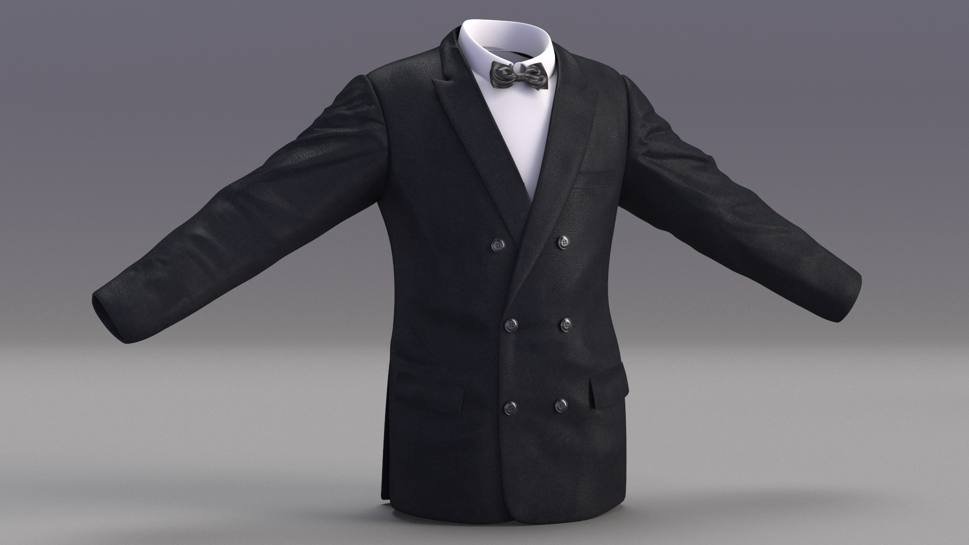 Mens Glitter Blazer Jacket With Bow Tie 3D model