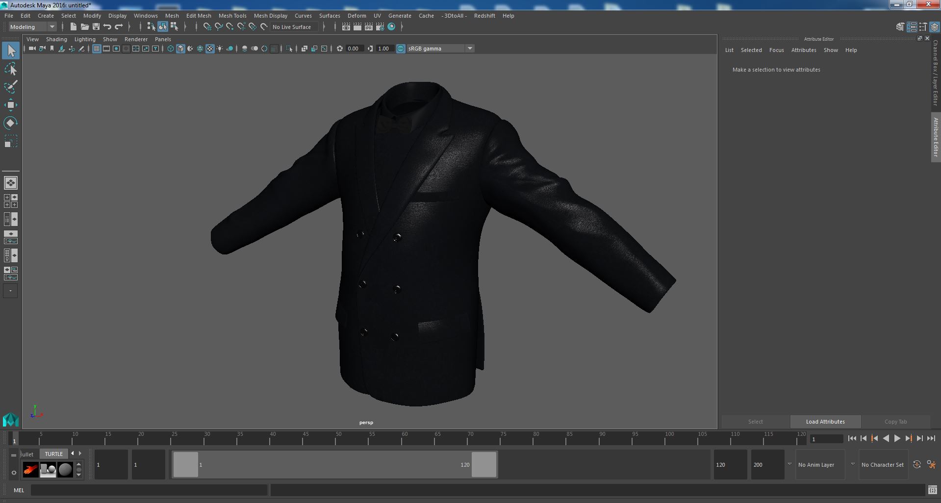Mens Glitter Blazer Jacket With Bow Tie 3D model