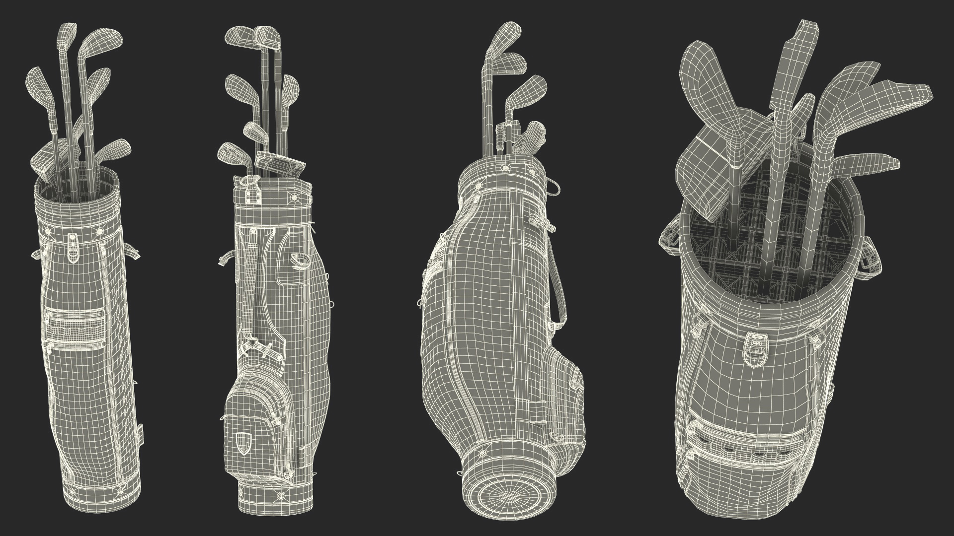 3D Golf Hole and Clubs Fur model
