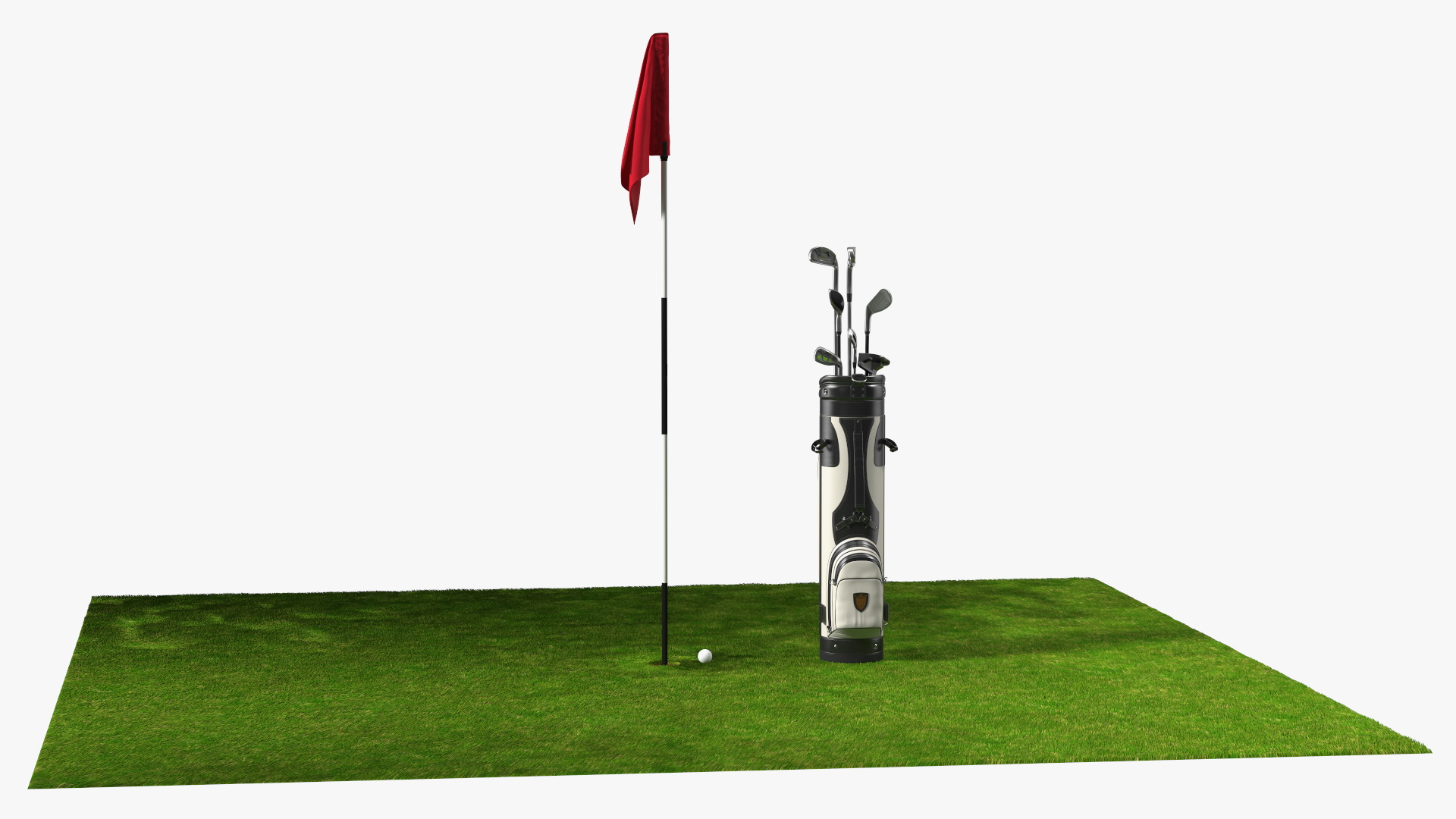 3D Golf Hole and Clubs Fur model