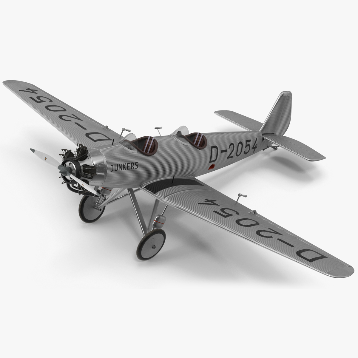A-50 Junior Junkers Airplane Rigged for Maya 3D model