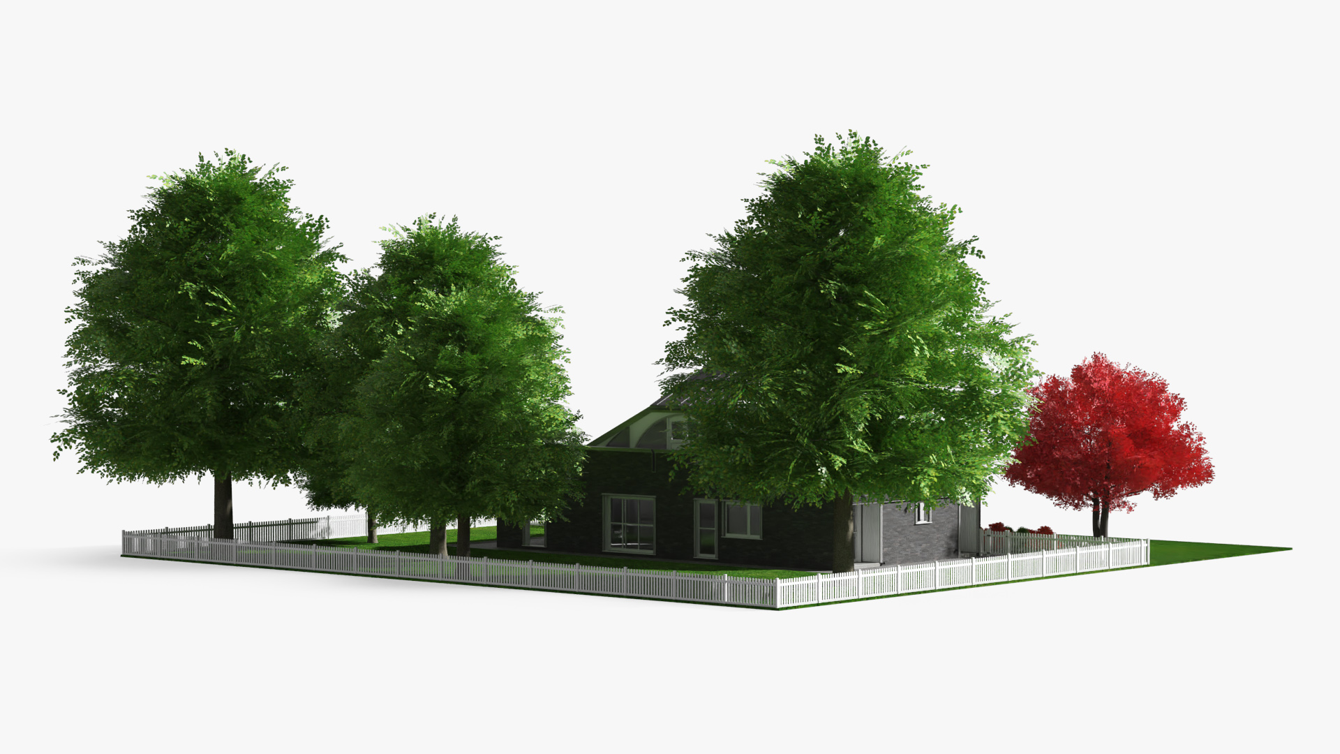 Scene House with Pickup Truck and Garden Exterior Fur - view 6