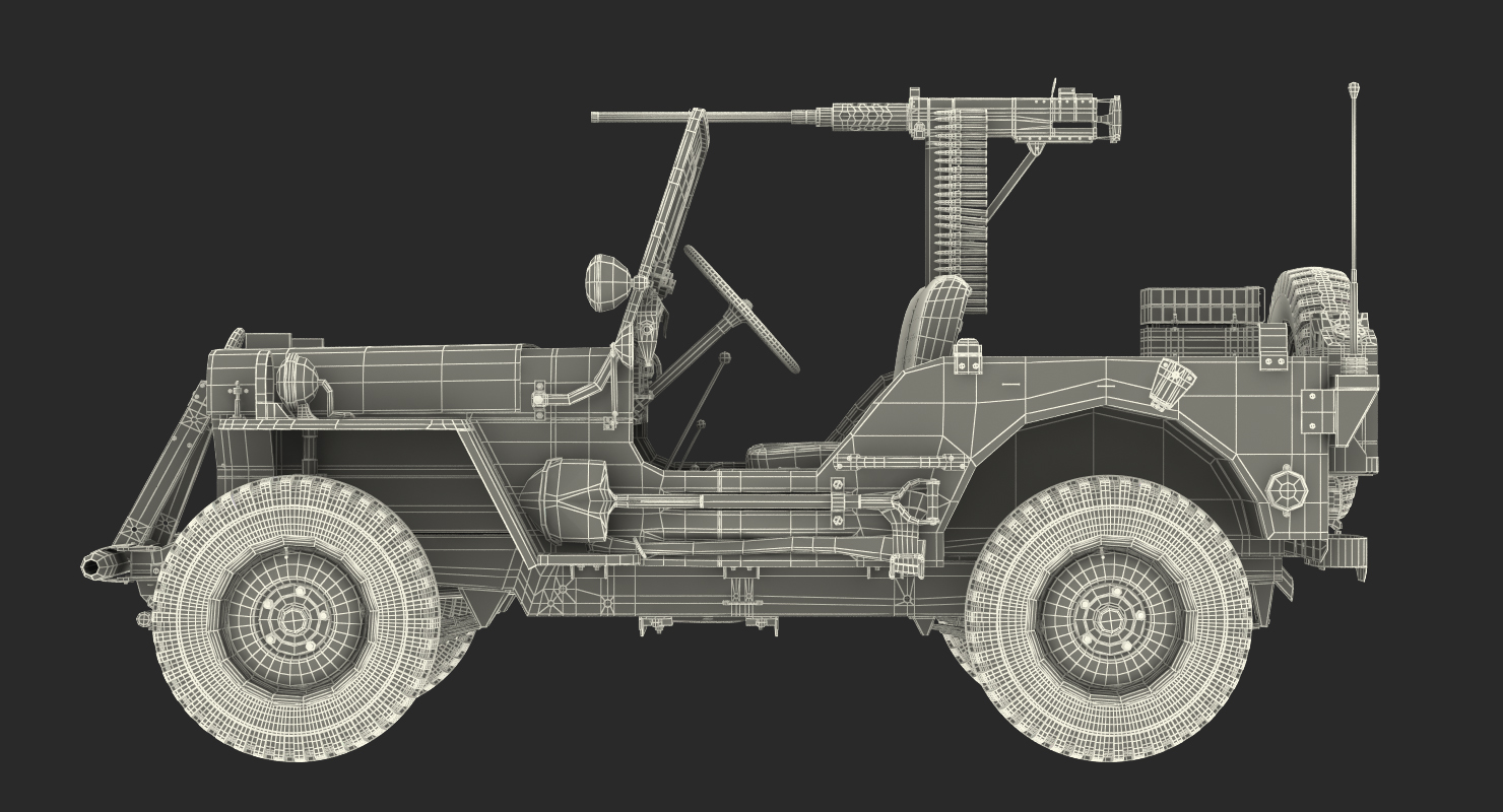 US Army Jeep Willys MB Ambulance Rigged 3D model