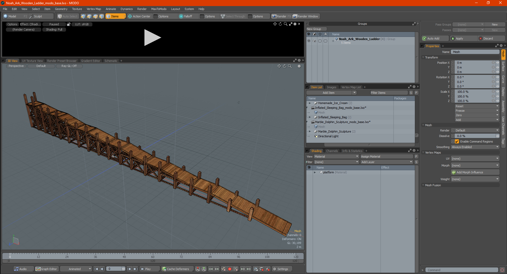 Noah Ark Wooden Ladder 3D