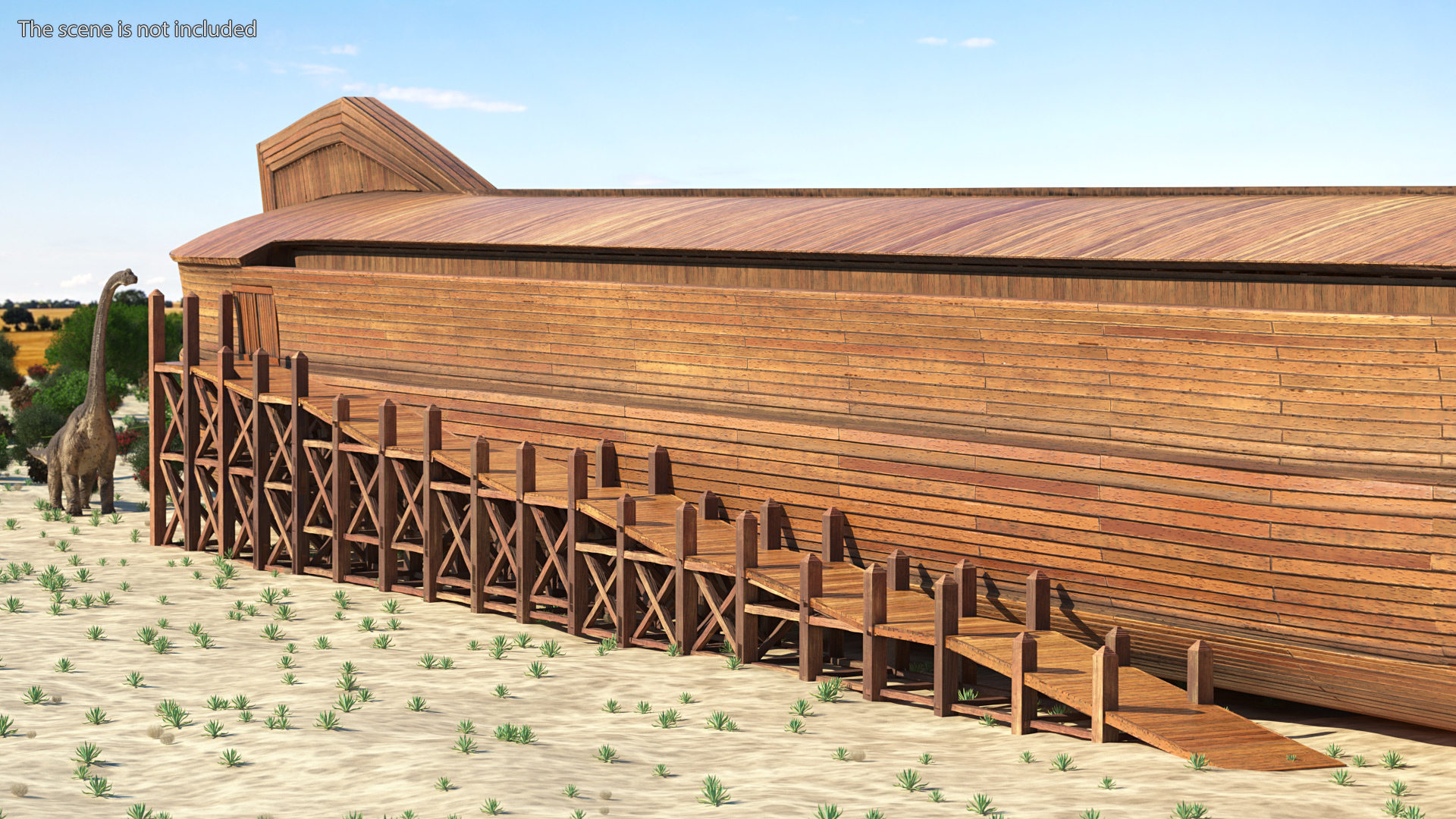 Noah Ark Wooden Ladder 3D