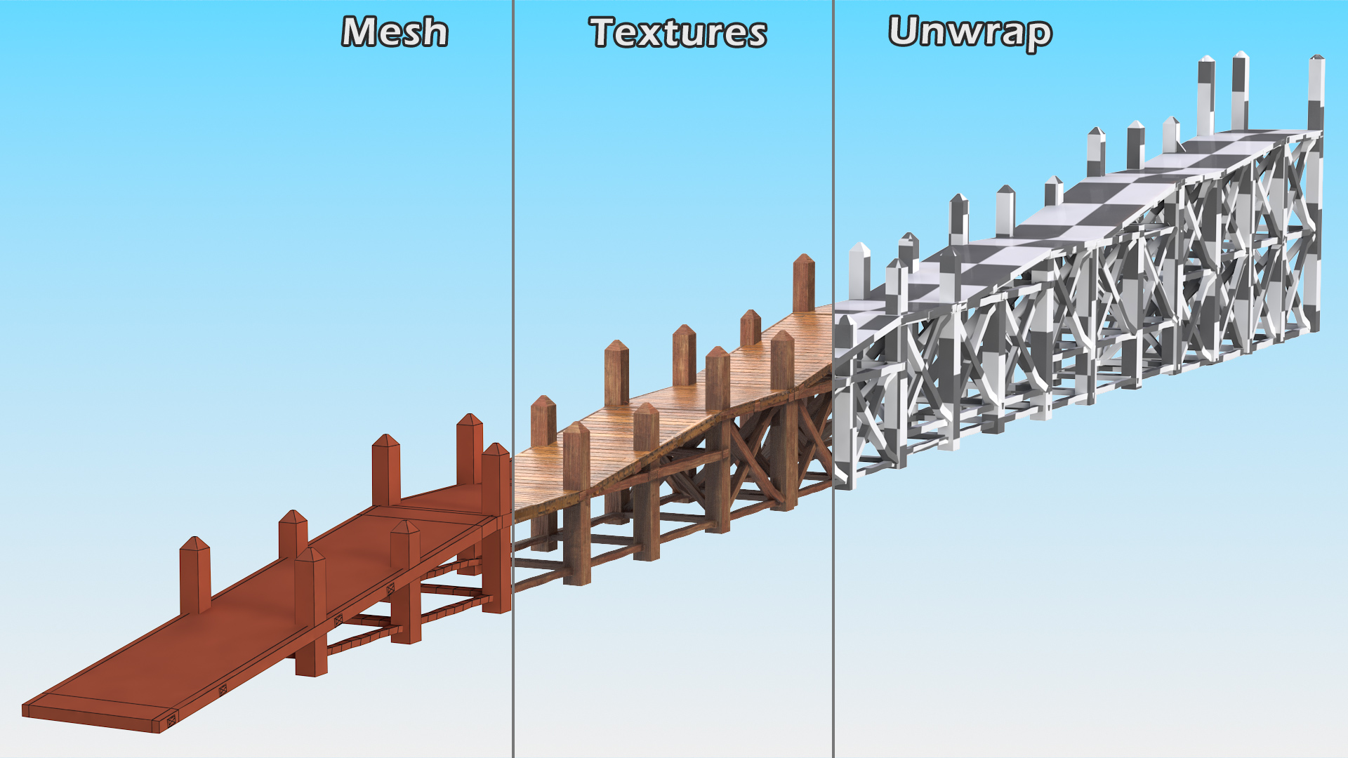 Noah Ark Wooden Ladder 3D