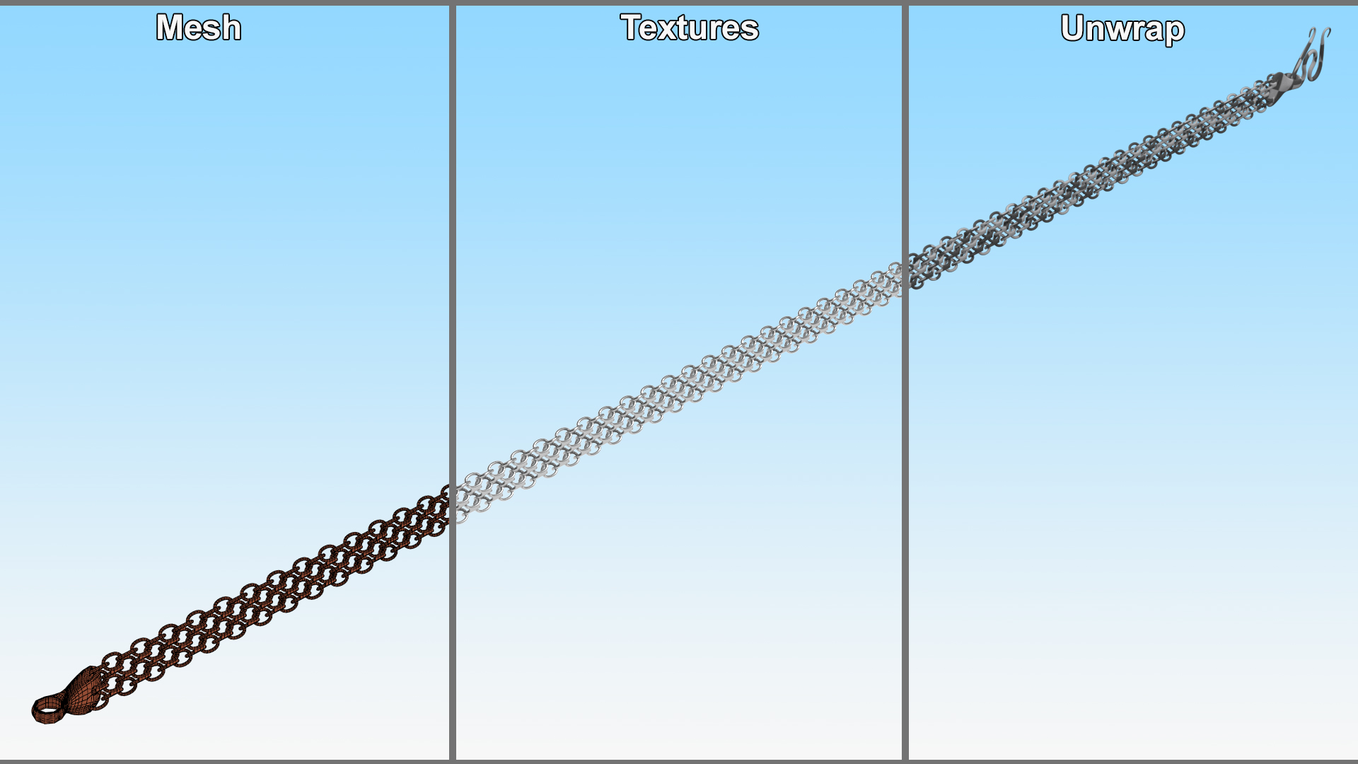 3D model Mesh Jewelry Silver Chain
