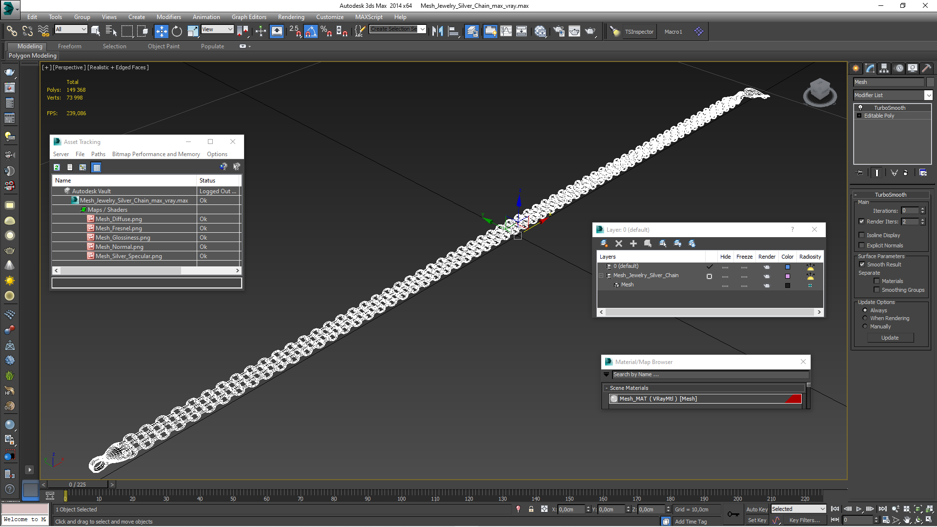 3D model Mesh Jewelry Silver Chain