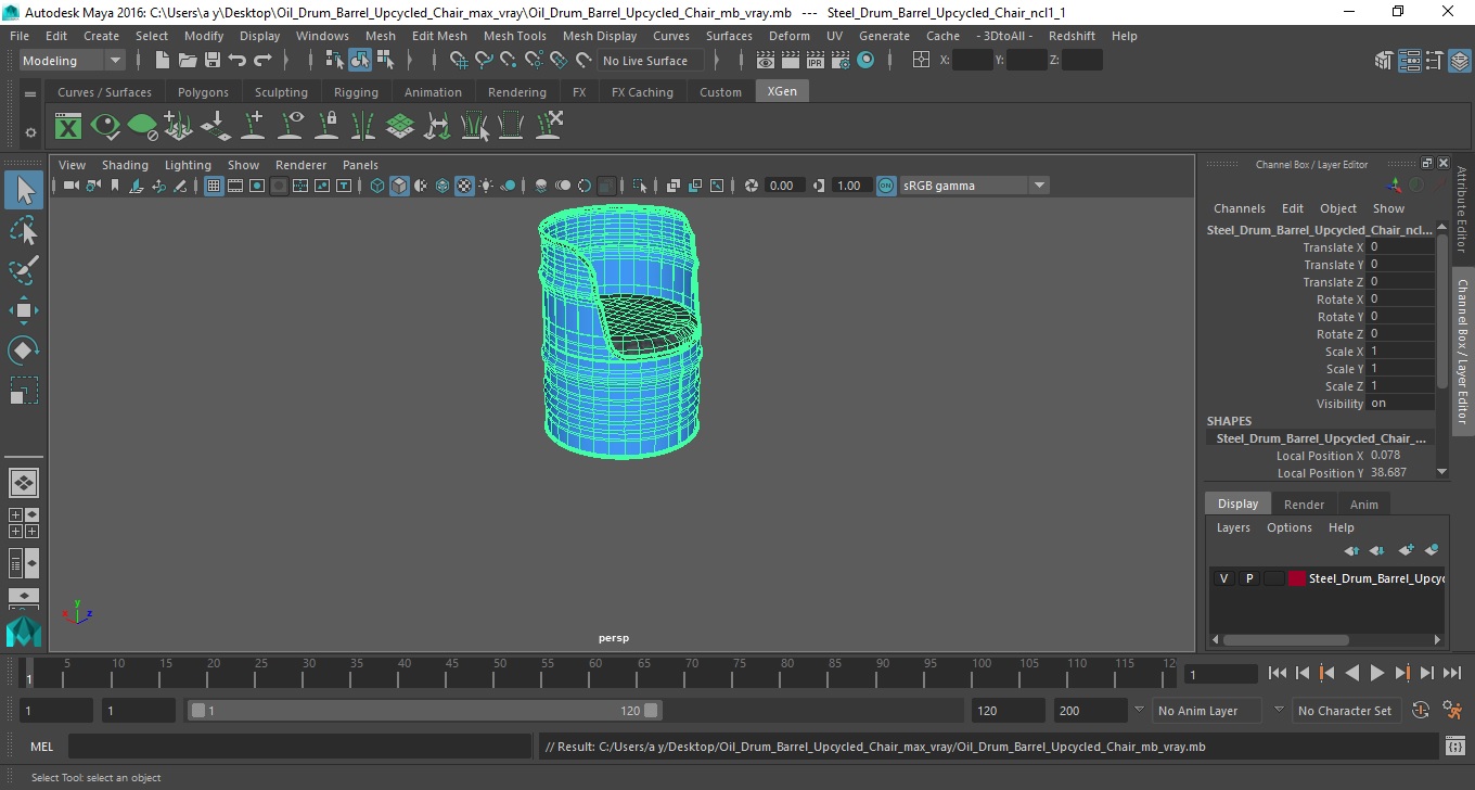 3D model Oil Drum Barrel Upcycled Chair