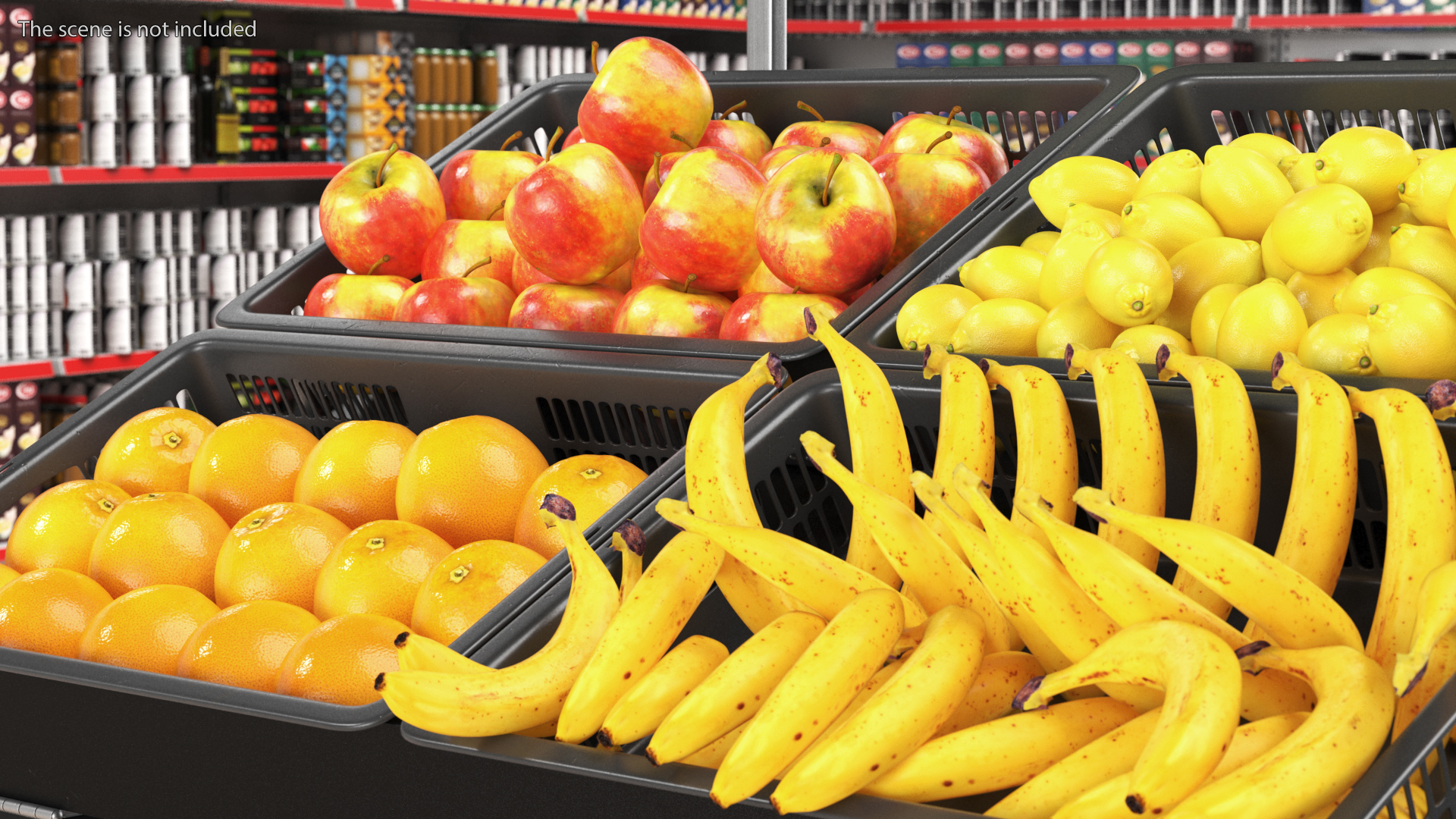 3D model Supermarket Display with Fruit