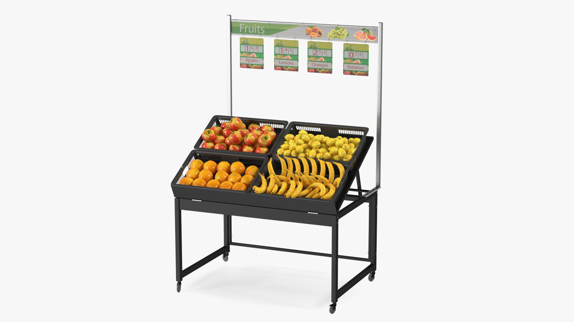 3D model Supermarket Display with Fruit