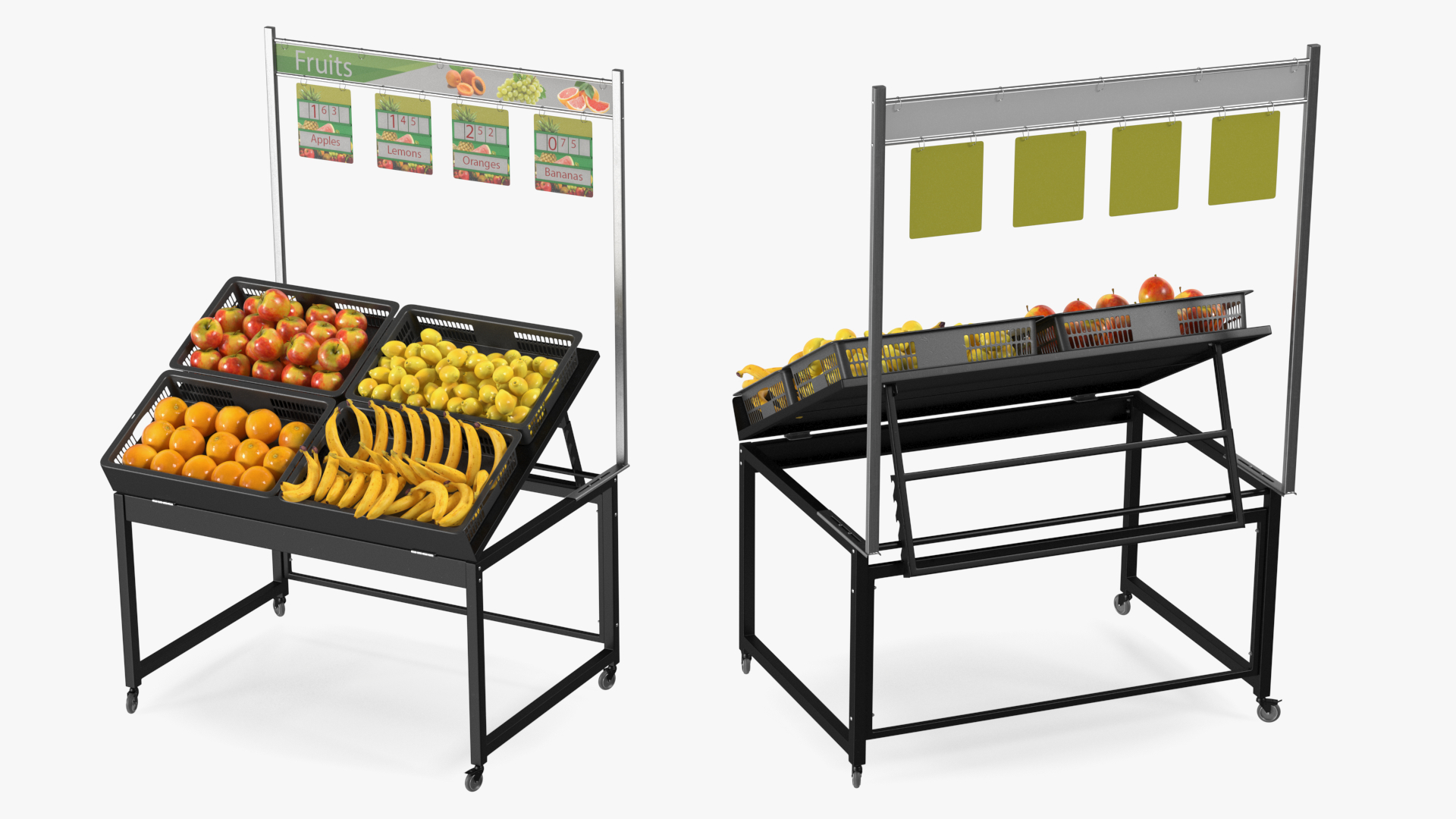3D model Supermarket Display with Fruit
