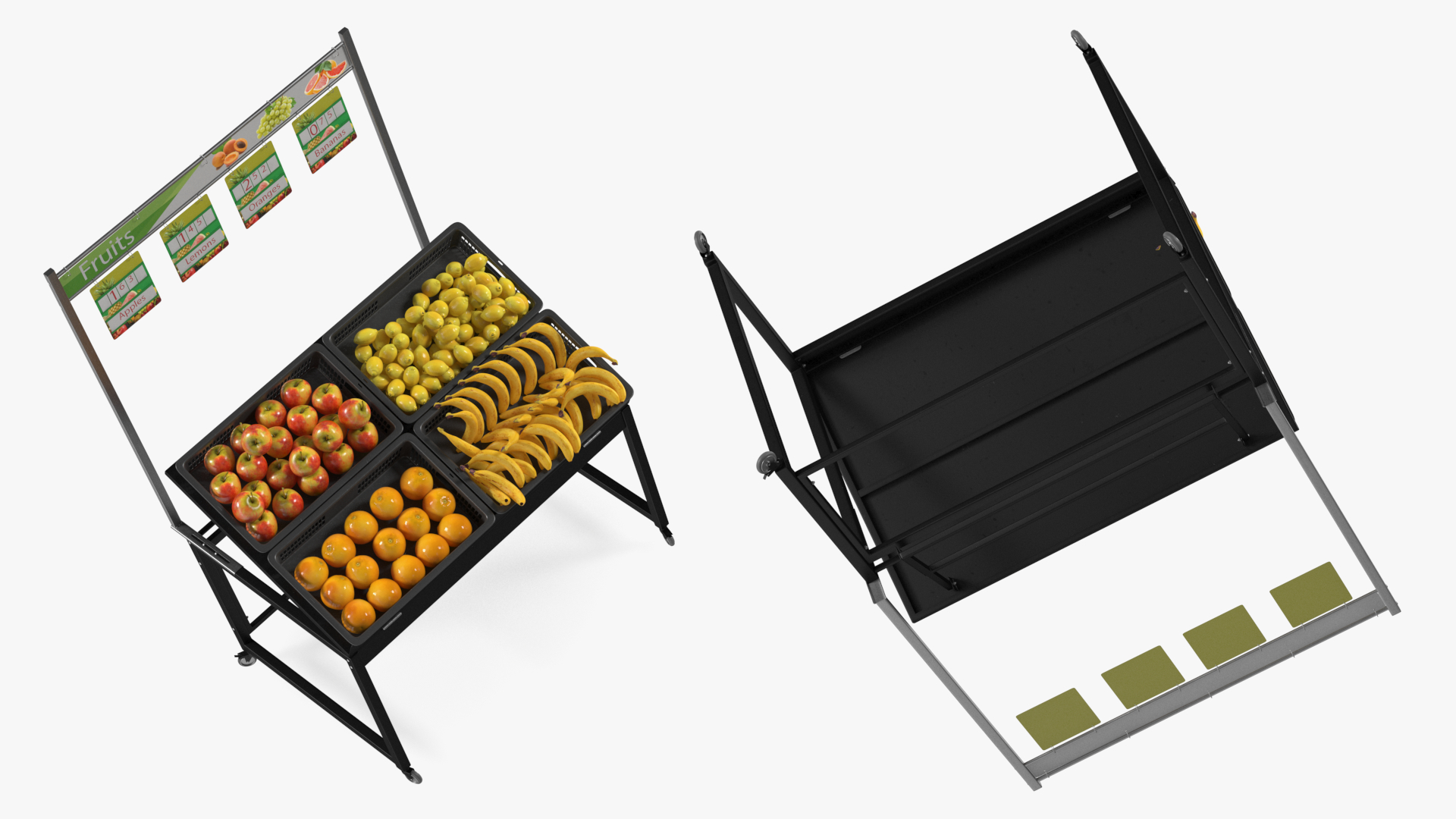 3D model Supermarket Display with Fruit
