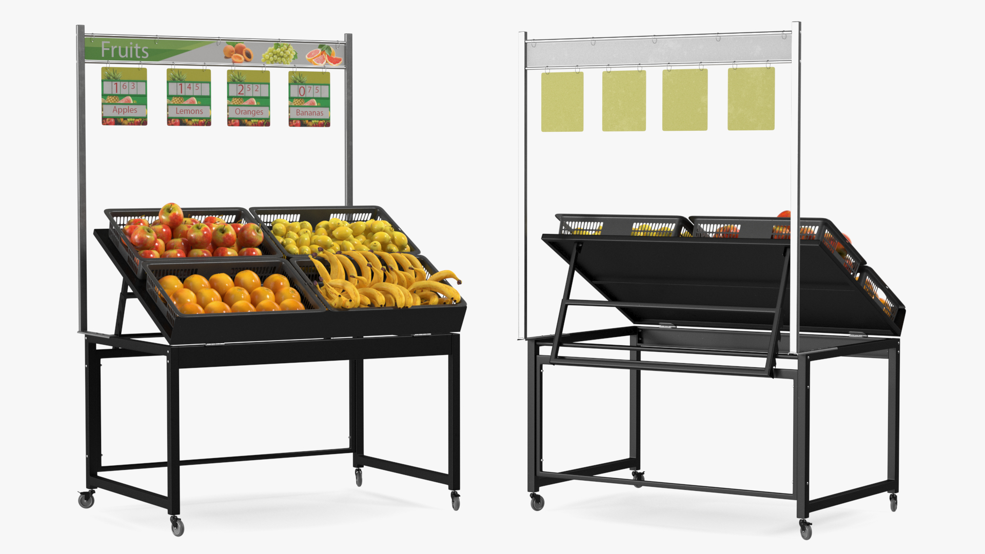 3D model Supermarket Display with Fruit
