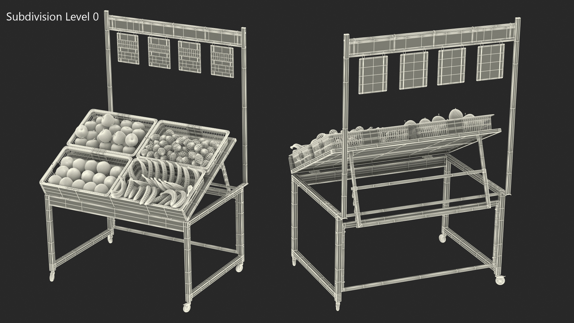 3D model Supermarket Display with Fruit