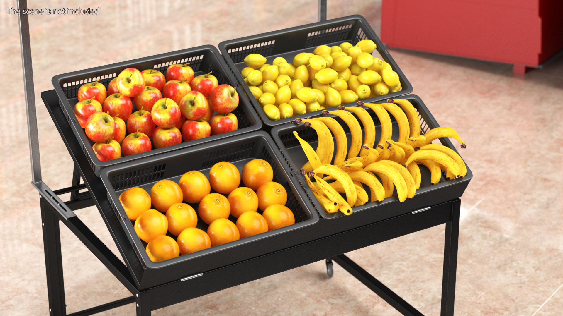 3D model Supermarket Display with Fruit