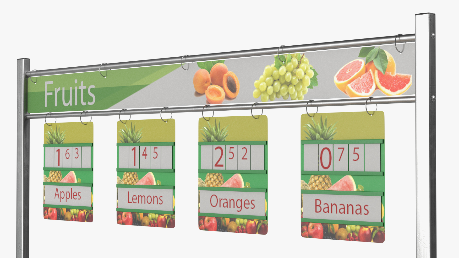 3D model Supermarket Display with Fruit