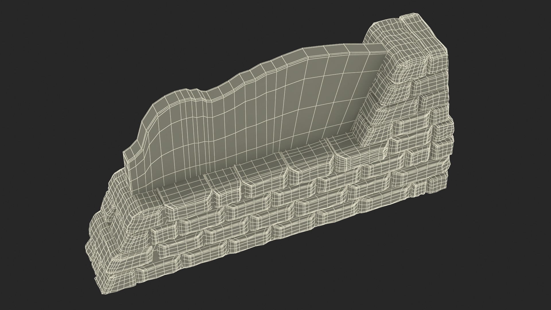 Park Entrance Stone Sign 3D model