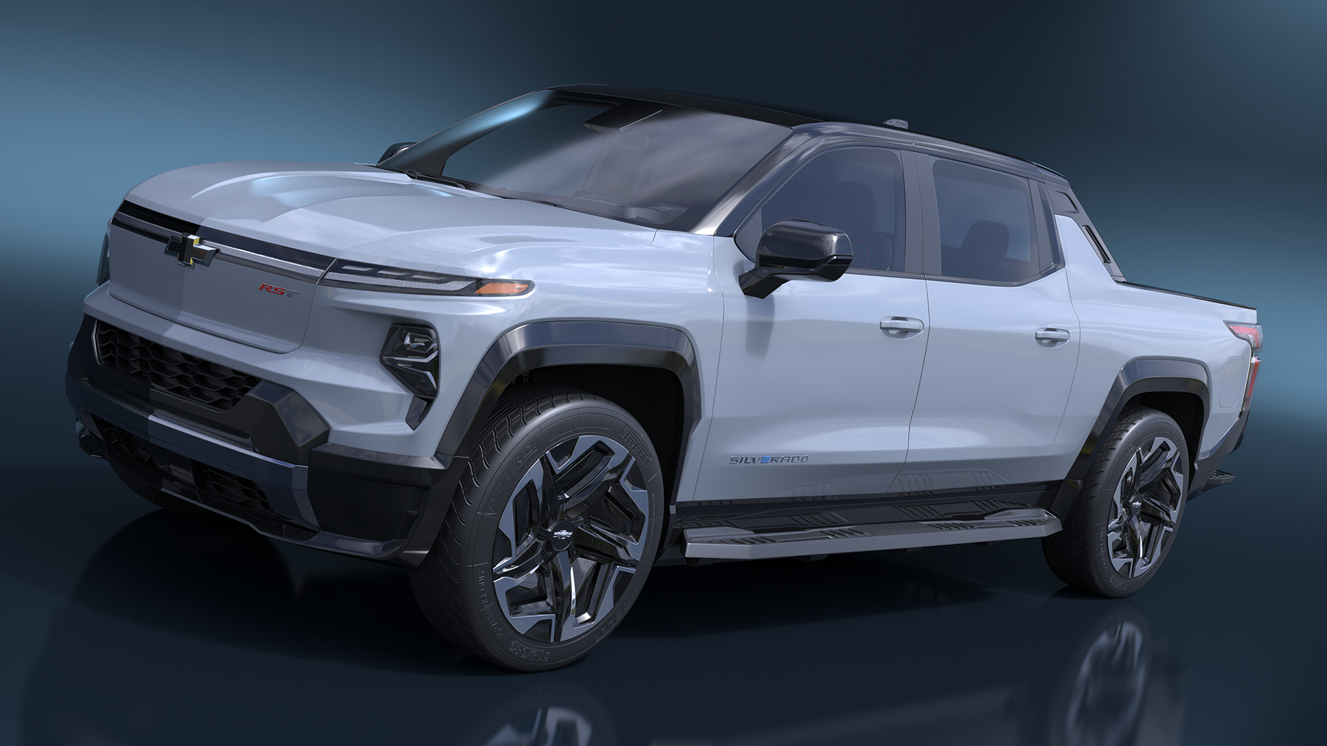 3D Chevrolet Silverado EV 2024 Gray Simplified model