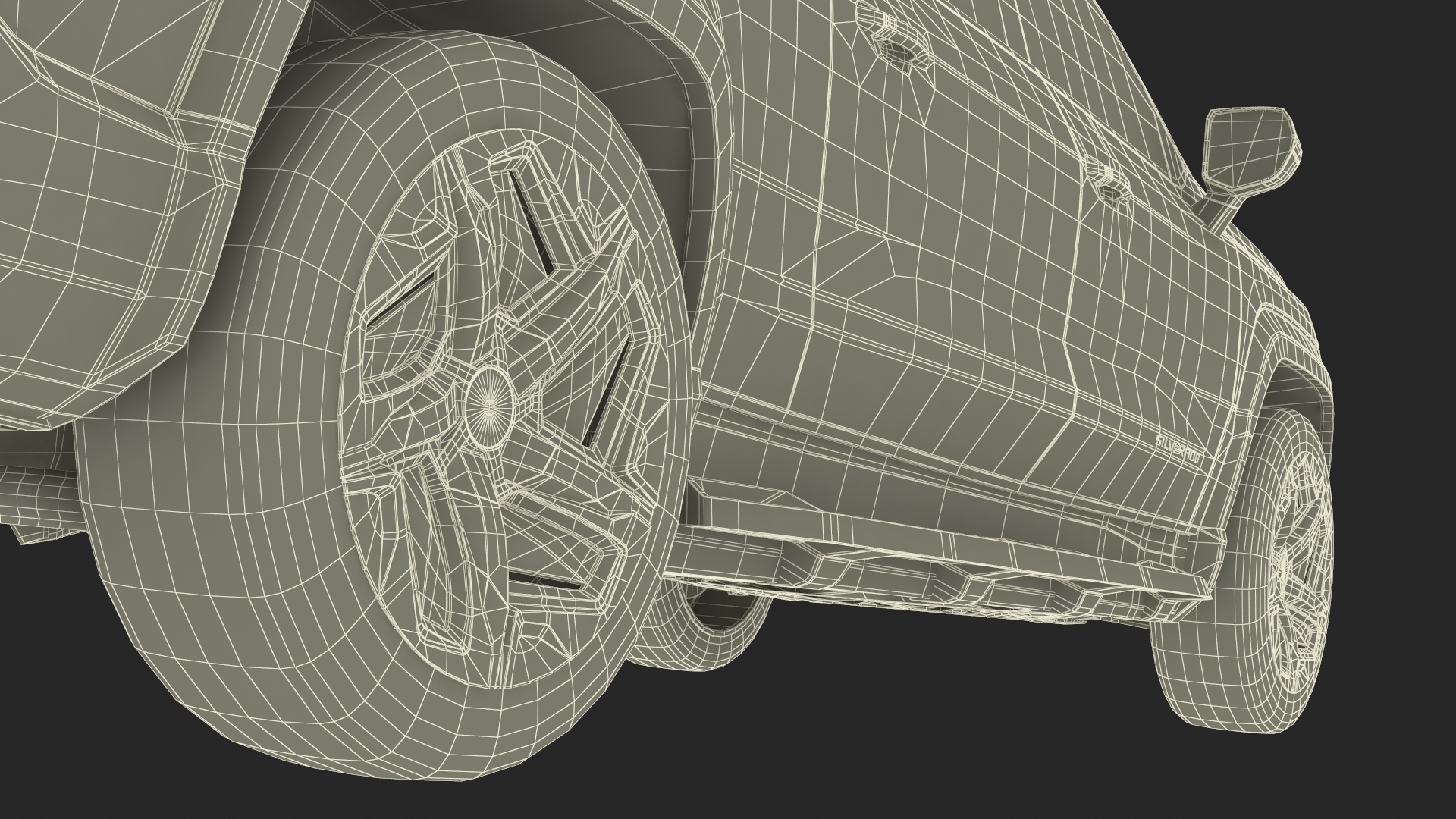 3D Chevrolet Silverado EV 2024 Gray Simplified model