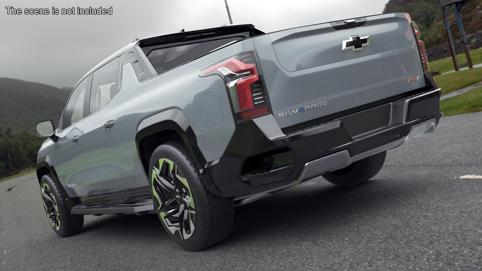3D Chevrolet Silverado EV 2024 Gray Simplified model
