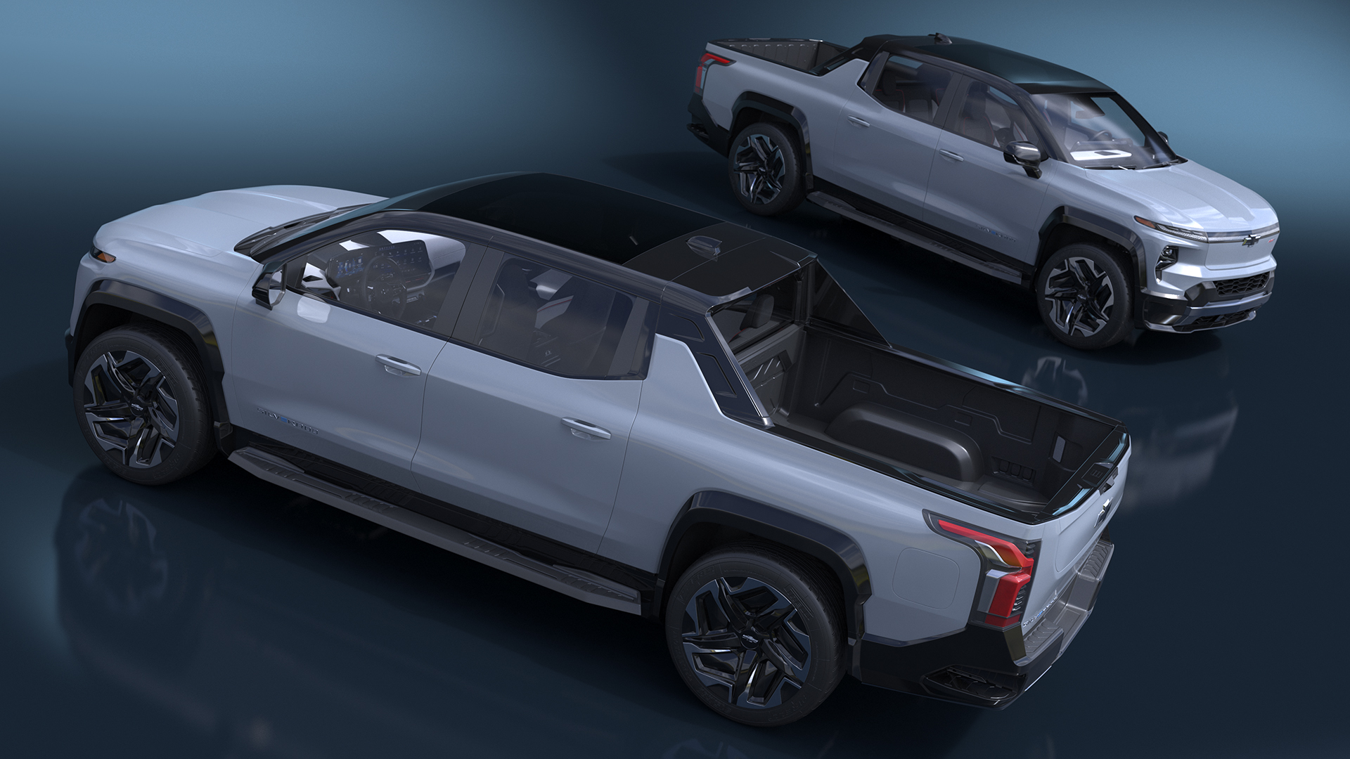 3D Chevrolet Silverado EV 2024 Gray Simplified model