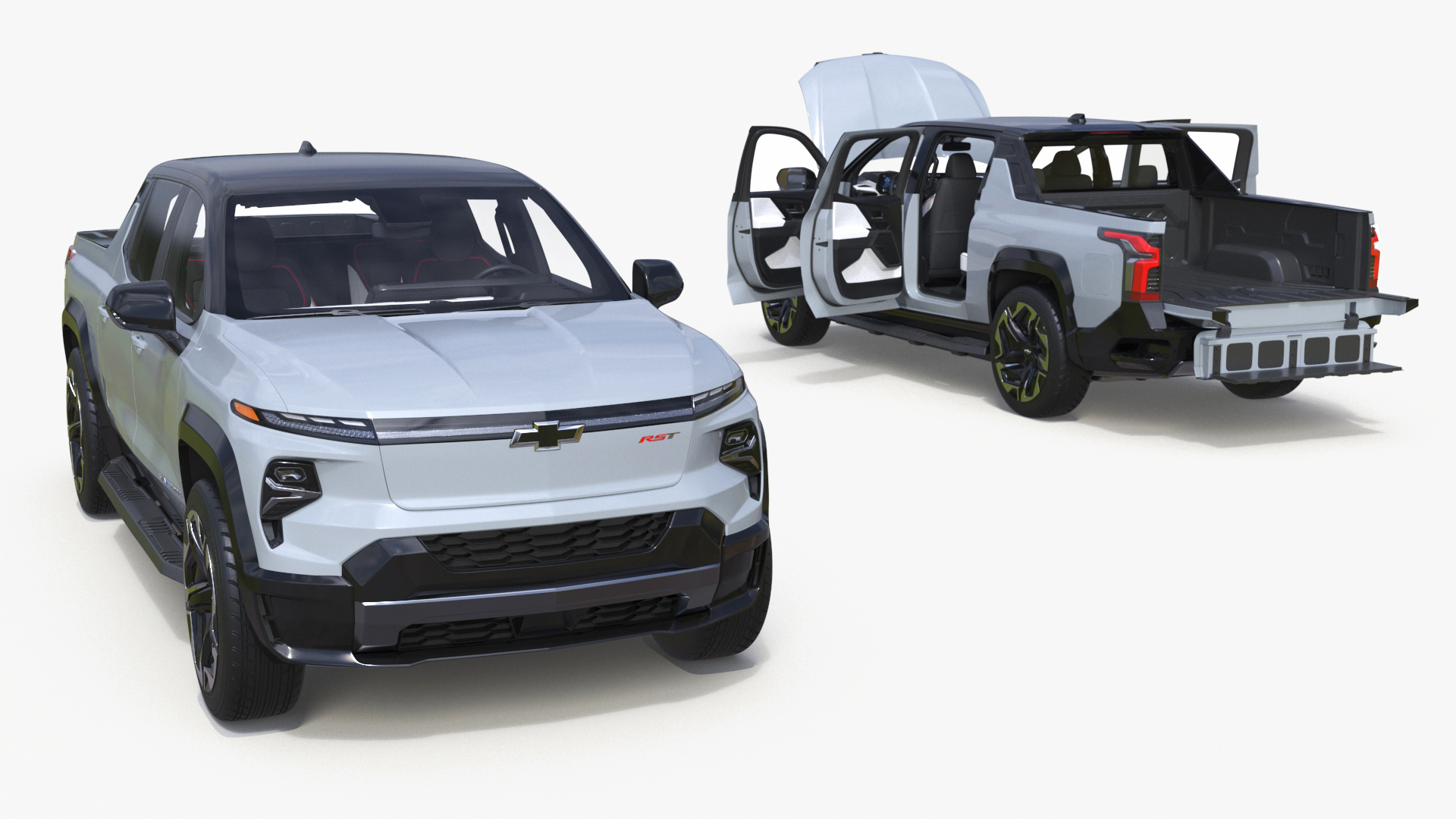 3D Chevrolet Silverado EV 2024 Gray Simplified model
