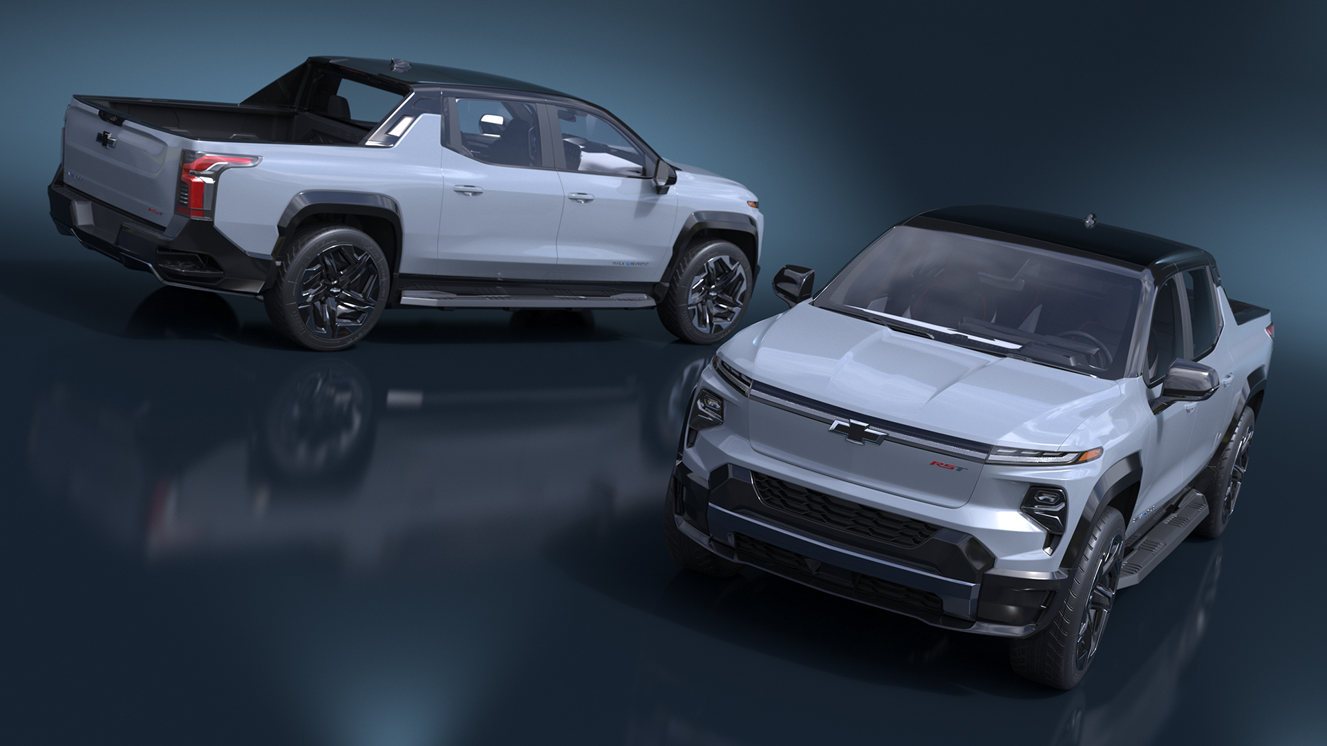3D Chevrolet Silverado EV 2024 Gray Simplified model