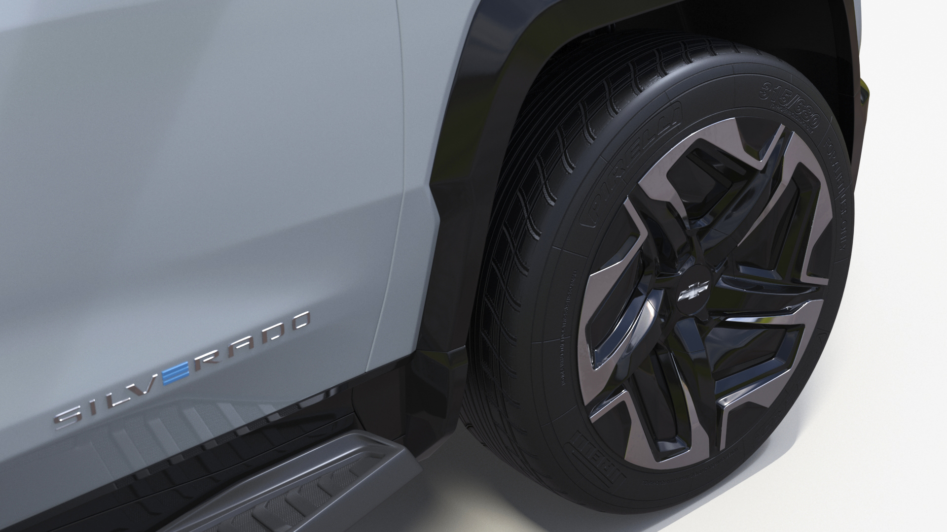 3D Chevrolet Silverado EV 2024 Gray Simplified model