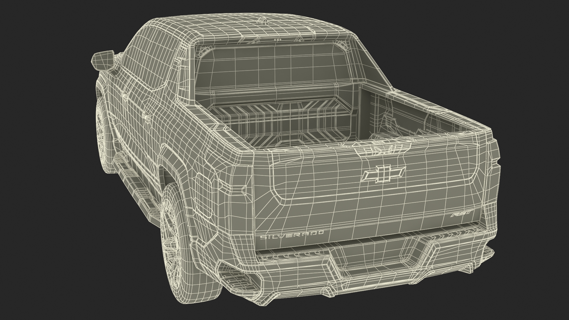 3D Chevrolet Silverado EV 2024 Gray Simplified model