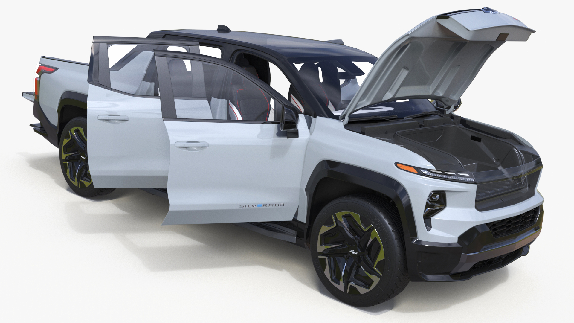 3D Chevrolet Silverado EV 2024 Gray Simplified model