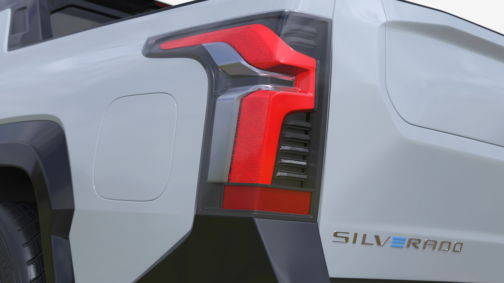 3D Chevrolet Silverado EV 2024 Gray Simplified model