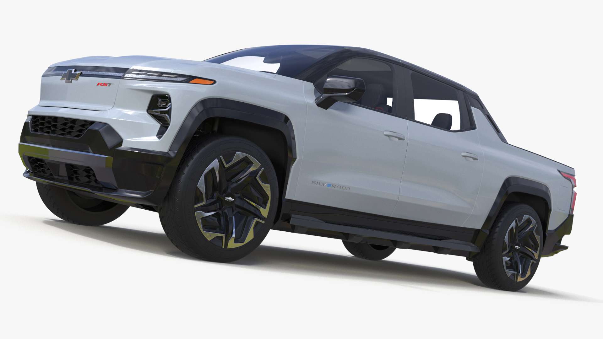 3D Chevrolet Silverado EV 2024 Gray Simplified model