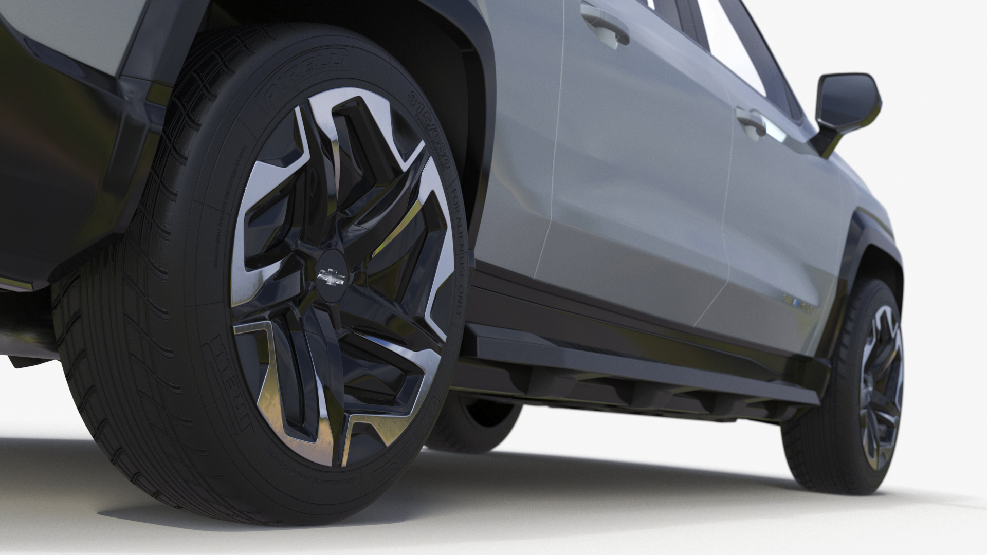 3D Chevrolet Silverado EV 2024 Gray Simplified model