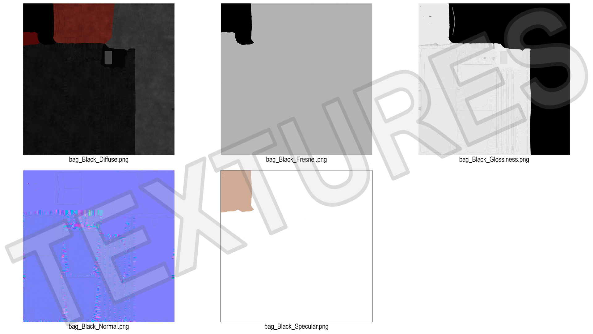 Ladies Leather Tote Bag Black 3D model